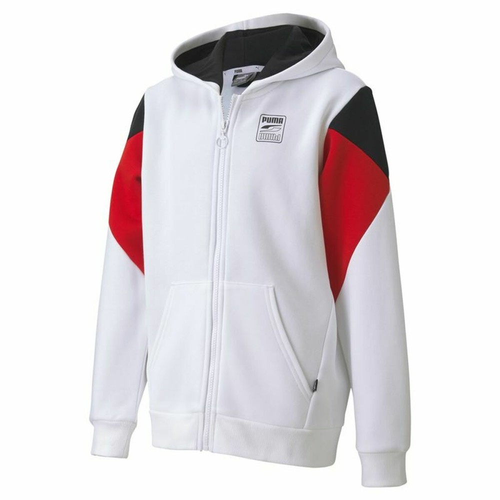 Children's Sports Jacket Rebel Puma Block Full-Zip Hoodie  White