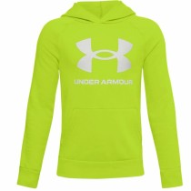 Jungen Sweater mit Kapuze Under Armour Rival Big Logo 1 Zitronengrün