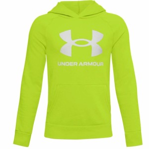 Sweat à capuche enfant Under Armour Rival Big Logo 1 Vert citron