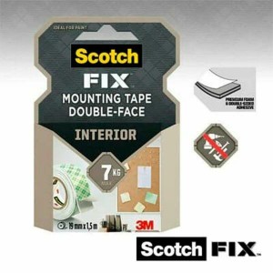 Ruban adhésif double face Scotch 19 mm x 1,5 m Blanc