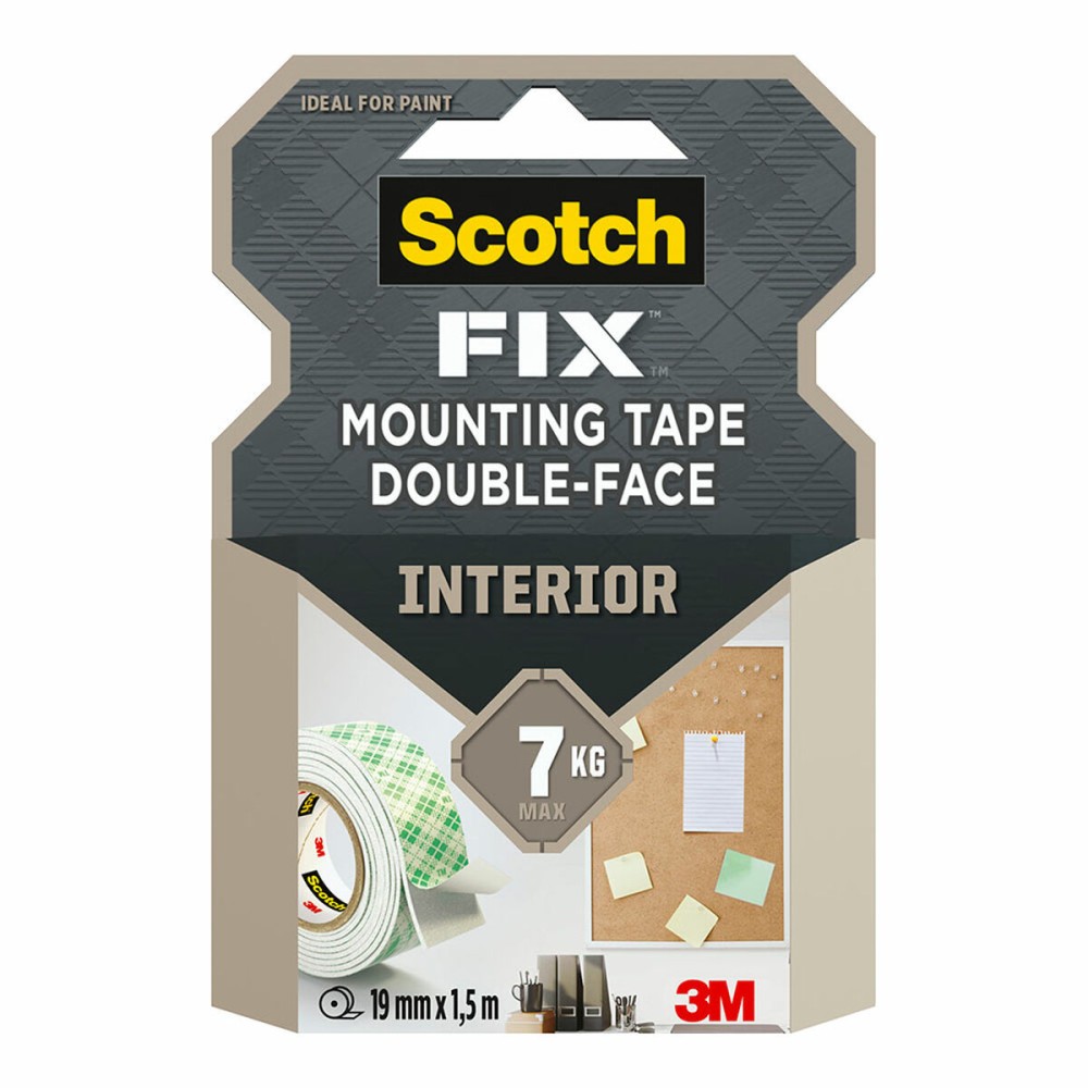Ruban adhésif double face Scotch 19 mm x 1,5 m Blanc