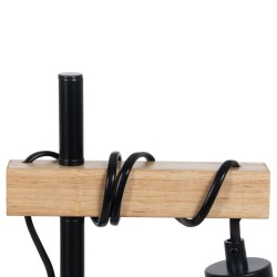 Lampe de bureau Noir Beige Bois Fer 220 -240 V 16 x 13 x 52 cm