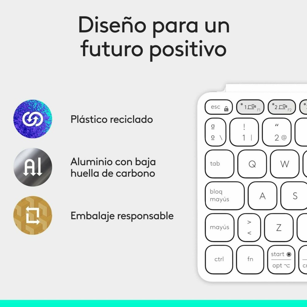 Clavier Logitech 920-012974 Blanc Gris QWERTY