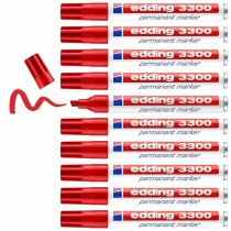 Marqueur permanent Edding 3300 Rouge (10 Unités)