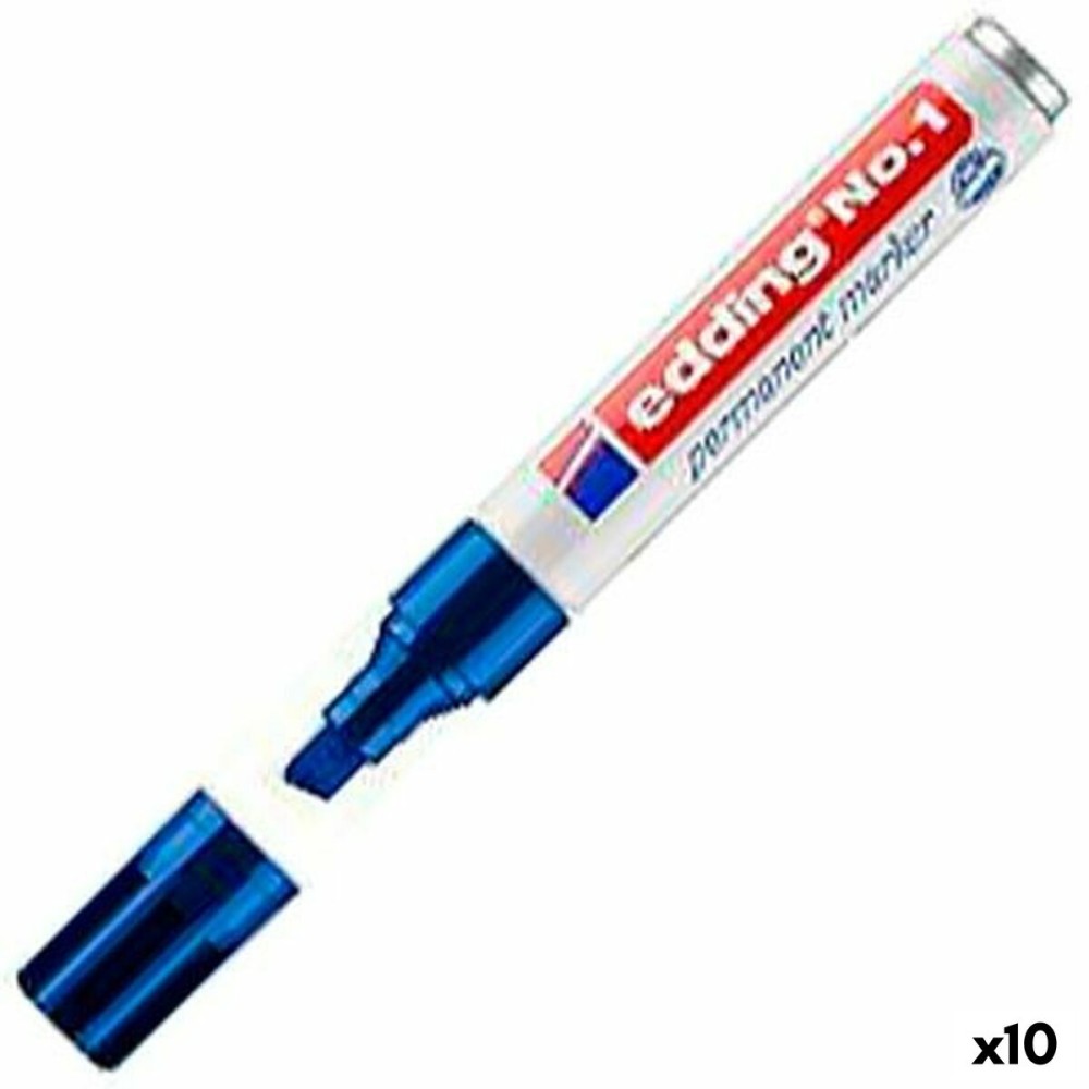 Permanent marker Edding Nº1 Blue (10 Units)