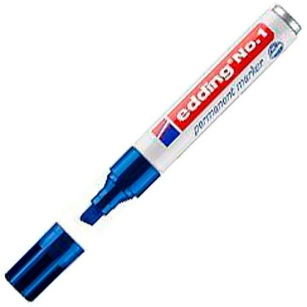 Permanent marker Edding Nº1 Blue (10 Units)