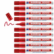 Marqueur permanent Edding 3000 Rouge (10 Unités)