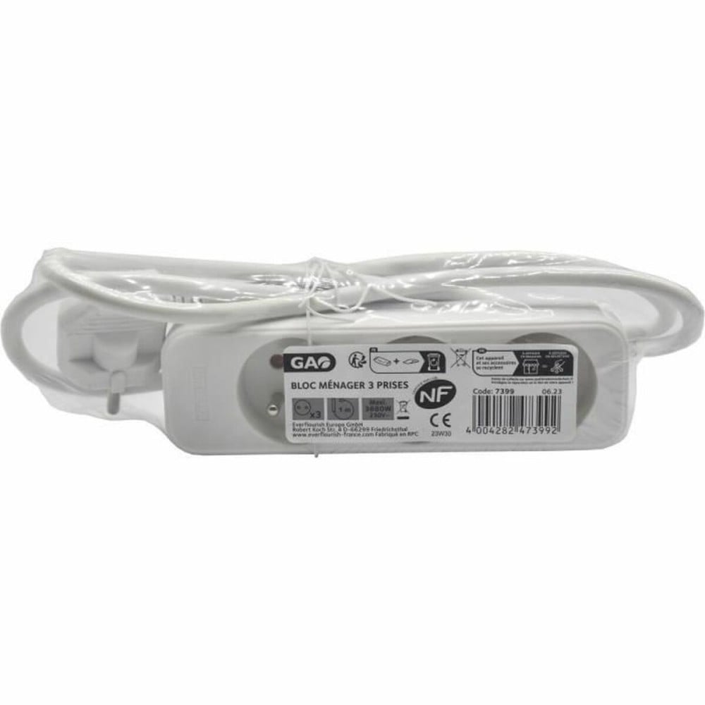3-socket plugboard without power switch GAO