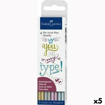 Set of Felt Tip Pens Faber-Castell Pitt Artist Metallic Case (5 Units)