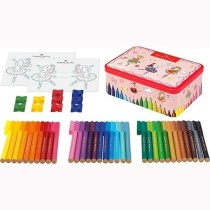 Set of Felt Tip Pens Faber-Castell Connector Metal Box Ballerina Multicolour (9Units)