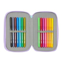 Triple Pencil Case Frozen Spirit Lilac 12,5 x 19,5 x 5,5 cm 37 Pieces