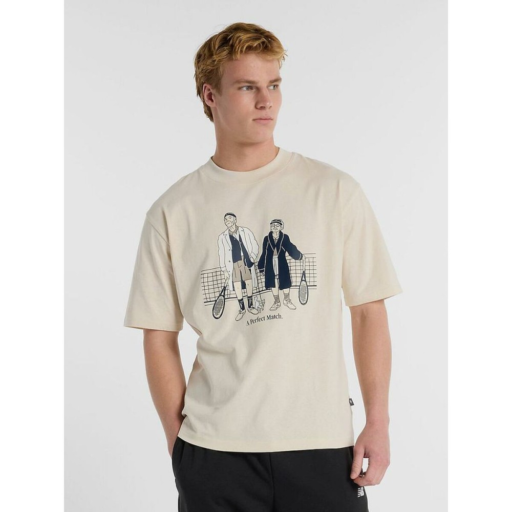 Herren Kurzarm-T-Shirt New Balance Perfect Match Tennis T Shirt MT51412 LIN Weiß