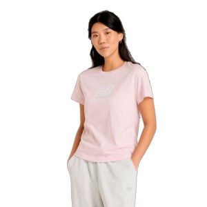 Damen Kurzarm-T-Shirt New Balance SE JR LOGO TEE WT41502 RSG Rosa