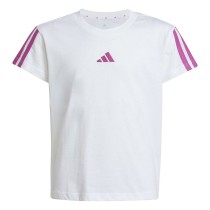 Child's Short Sleeve T-Shirt Adidas JG 3S TEE 160 JN6494 White