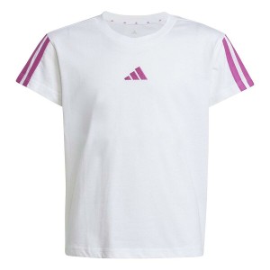 Child's Short Sleeve T-Shirt Adidas JG 3S TEE 160 JN6494 White