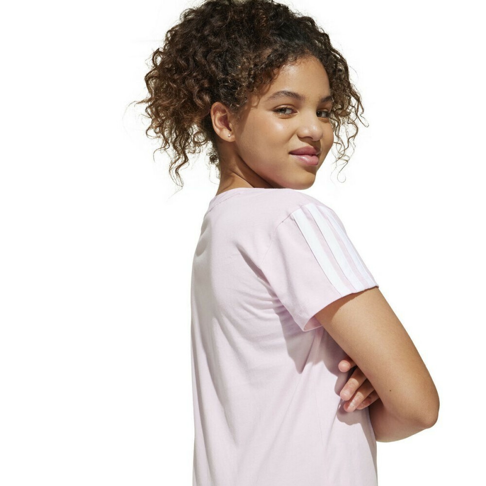 Child's Short Sleeve T-Shirt Adidas JG 3S TEE 160 JF3678 Pink