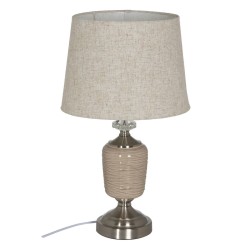 Lampe de bureau Beige Argenté Métal Verre 10 W 220 V 31,5 x 31,5 x 54 cm