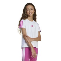 Child's Short Sleeve T-Shirt Adidas JG 3S TEE 160 JN6494 White