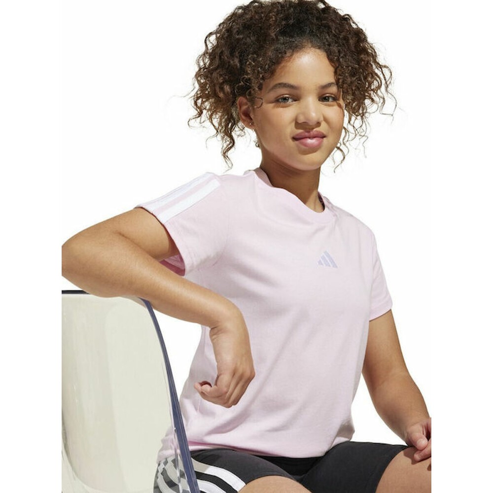 Child's Short Sleeve T-Shirt Adidas JG 3S TEE 160 JF3678 Pink