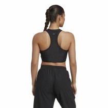 Sporttop für Frauen Adidas Studio Wrapeed Rib Schwarz