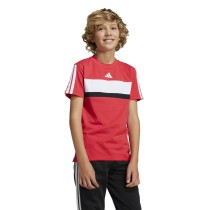 Child's Short Sleeve T-Shirt Adidas J 3S TIB T JI6213 Red