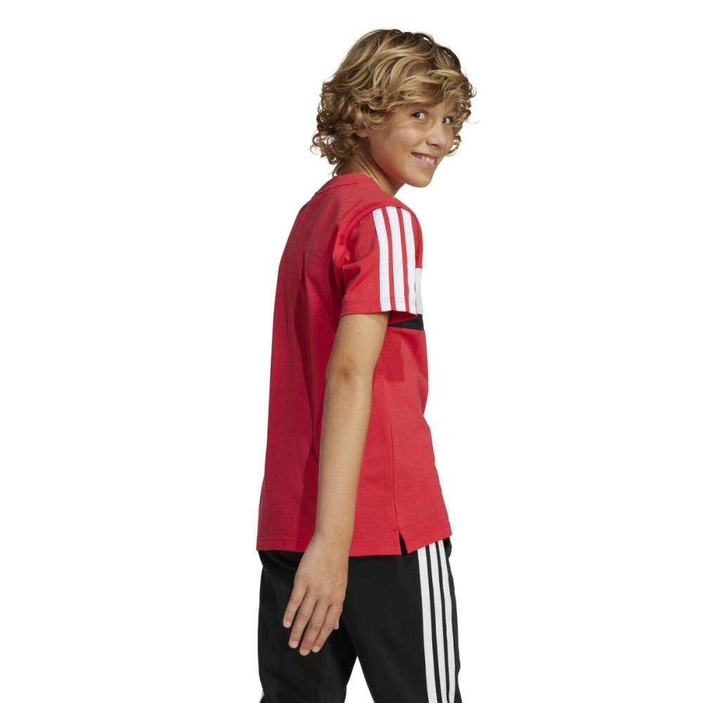 Child's Short Sleeve T-Shirt Adidas J 3S TIB T JI6213 Red