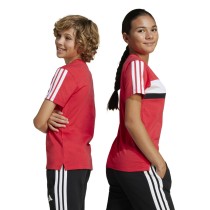 Child's Short Sleeve T-Shirt Adidas J 3S TIB T JI6213 Red