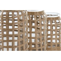 Set von 3 Vasen Home ESPRIT natürlich Kristall 11 x 11 x 21 cm (3 Stücke)