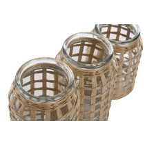 Set of 3 Vases Home ESPRIT Natural Crystal 11 x 11 x 21 cm (3 Pieces)