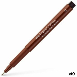 Marqueur permanent Faber-Castell Pitt Artist Marron (10 Unités)