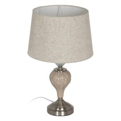 Desk lamp Beige Silver Metal Crystal 10 W 220 V 30 x 30 x 48 cm