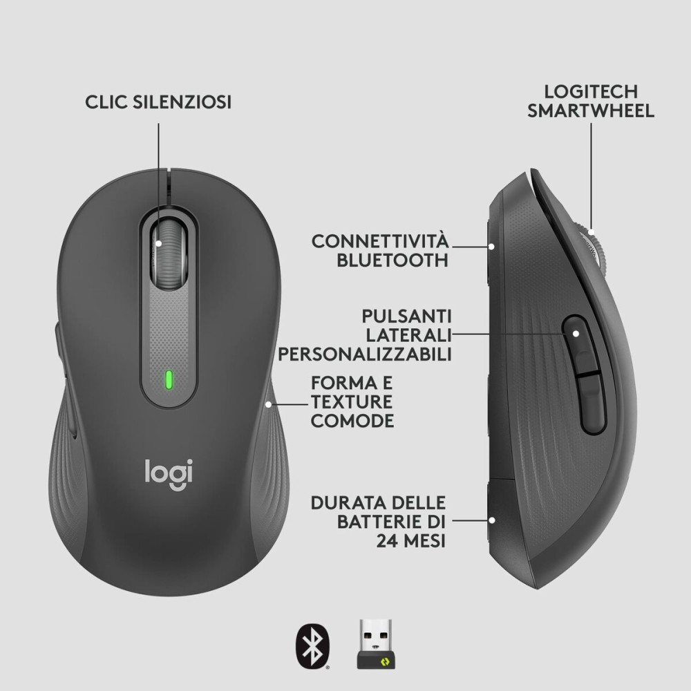 Schnurlose Mouse Logitech Graphit Stahl 4000 dpi