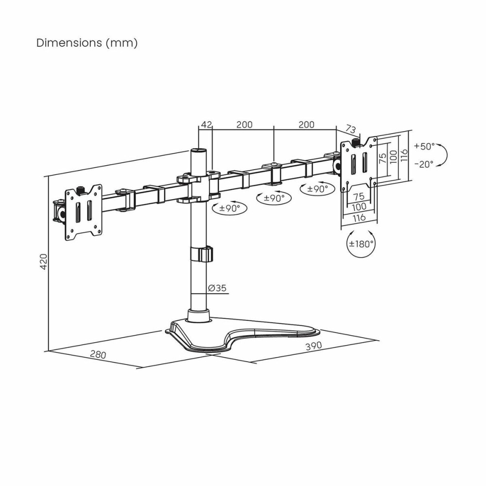 Support de table d'écran Aisens DT35TSR-361 17" 40 kg