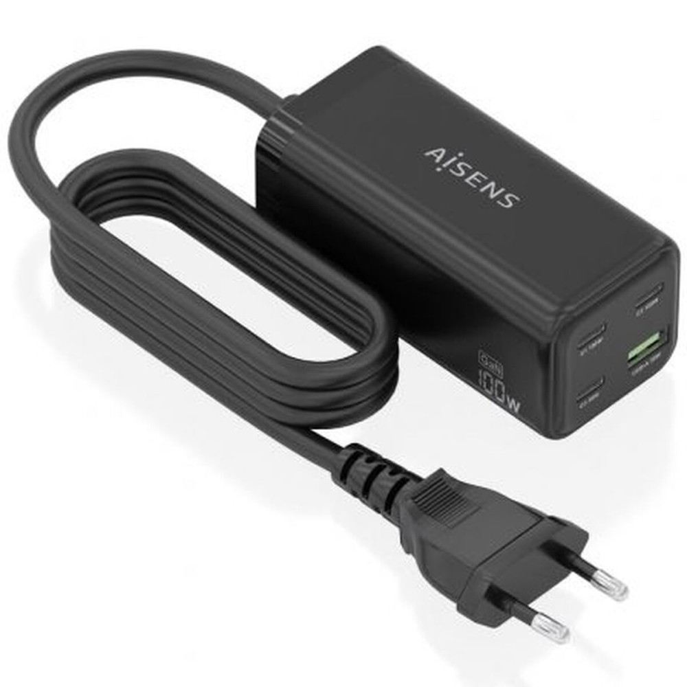 Cordless Charger Aisens ASCH-100W4P054-BK Black 100 W