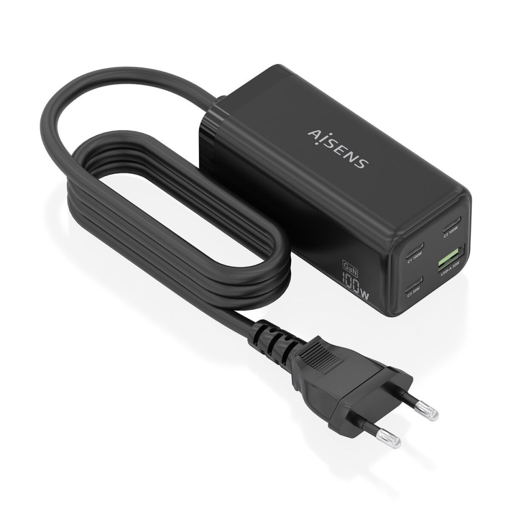 Cordless Charger Aisens ASCH-100W4P054-BK Black 100 W