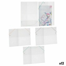 Document Folder Pincello ELASTIC 3 COL Green Transparent (12 Units)