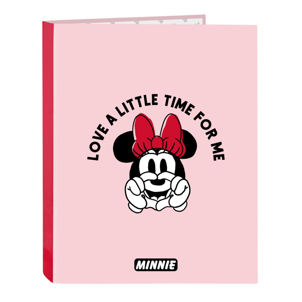 Reliure à anneaux Minnie Mouse Me time Rose A4 (26.5 x 33 x 4 cm)