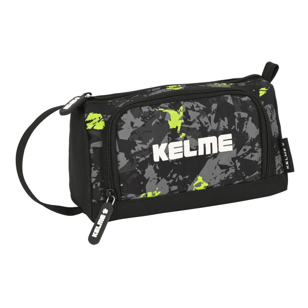 School Case with Accessories Kelme Jungle Black Grey Lime 20 x 11 x 8.5 cm (32 Pieces)