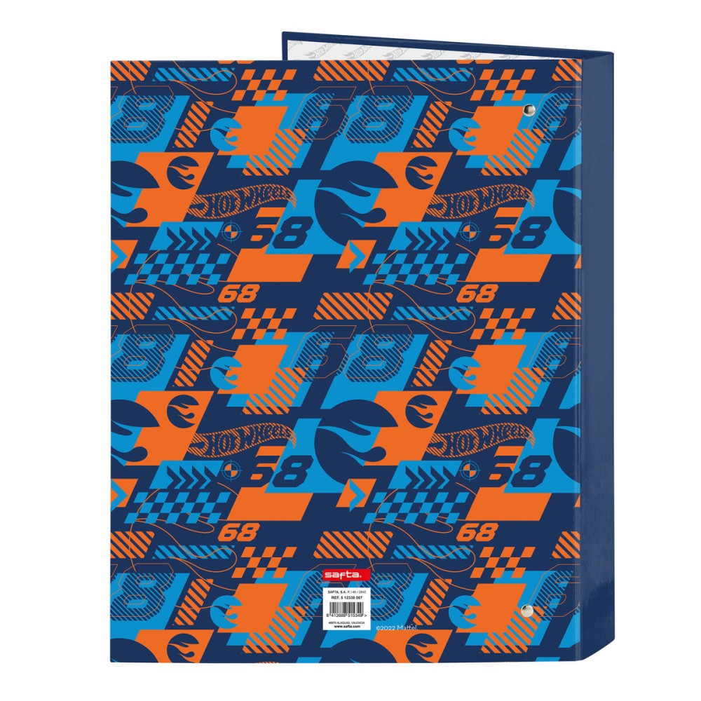 Ring binder Hot Wheels Speed club Orange Navy Blue A4 (26.5 x 33 x 4 cm)