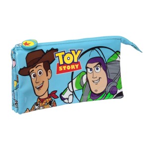 Trousse Fourre-Tout Triple Toy Story Ready to play Bleu clair (22 x 12 x 3 cm)