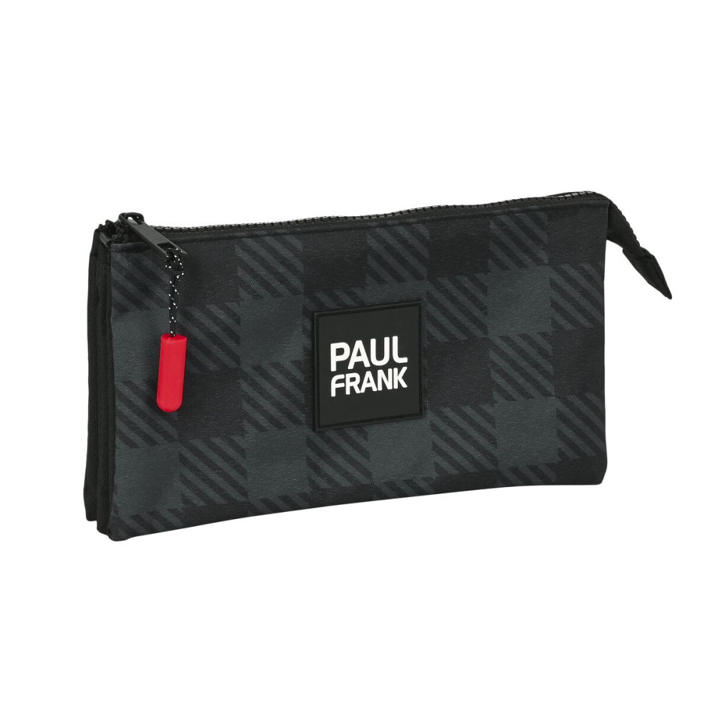 Trousse Fourre-Tout Triple Paul Frank Campers Noir (22 x 12 x 3 cm)