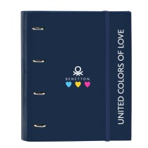 Ring binder Benetton Love Navy Blue (27 x 32 x 3.5 cm)