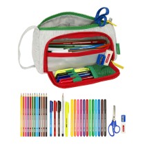 School Case with Accessories Benetton Pop Grey 20 x 11 x 8.5 cm (32 Pieces)