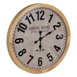 Wanduhr Weiß natürlich Holz Kristall 76 x 76 x 6 cm