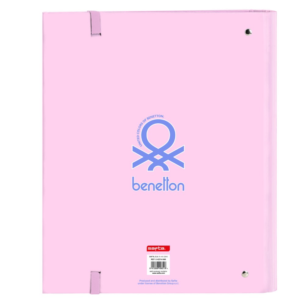 Ring binder Benetton Pink Pink (27 x 32 x 3.5 cm)