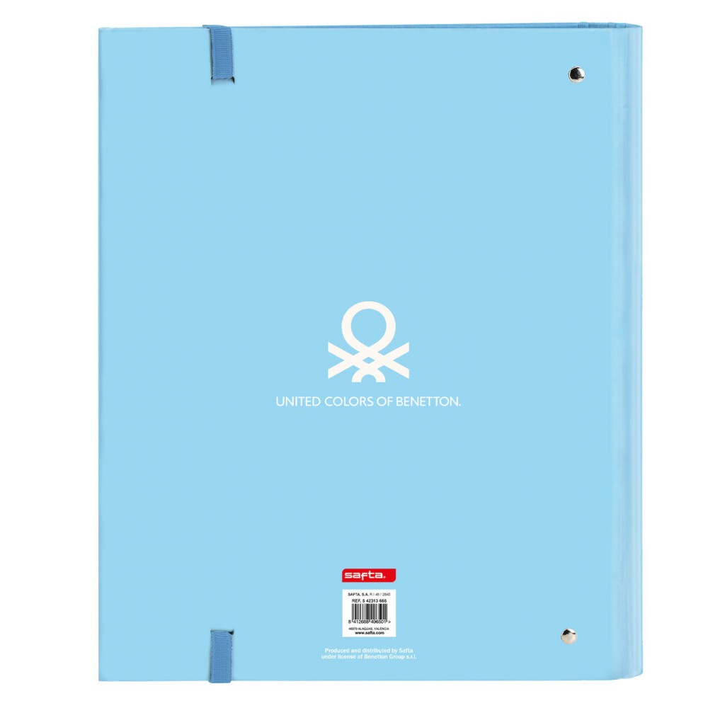 Ring binder Benetton Sequins Light Blue (27 x 32 x 3.5 cm)