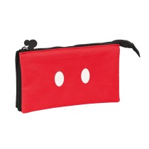 Dreifaches Mehrzweck-Etui Mickey Mouse Clubhouse Mickey mood Schwarz Rot 22 x 12 x 3 cm