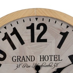 Wall Clock White Natural Wood Crystal 76 x 76 x 6 cm