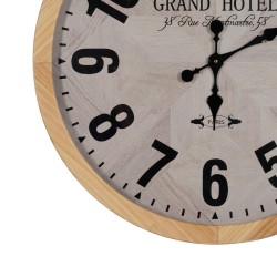 Horloge Murale Blanc Naturel Bois Verre 76 x 76 x 6 cm