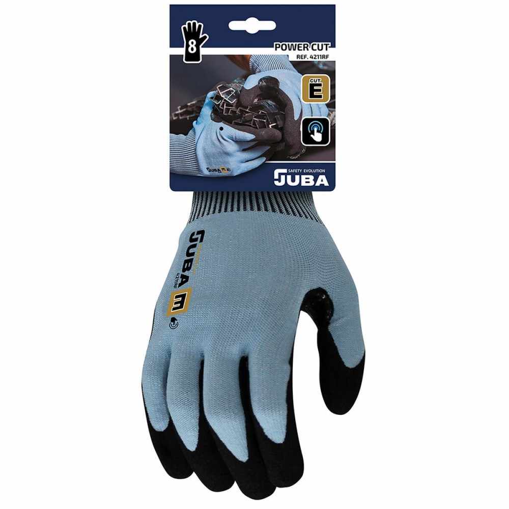 Gants de travail JUBA K-Rock Bleu Noir Bleu/Noir Nitrile Tactile